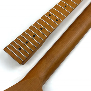 Mástil de guitarra TE TL de 25.5 pulgadas, 22 trastes, acabado satinado, de arce tostado, para zurdos, con diapasón de arce - Product Image 6
