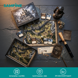 Étui rigide avec compartiment intérieur et détails sérigraphiés, jeu de société de fantasy européen Dragon Legends à faible reflet - Product Image 1