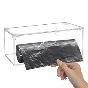 Boîte de rangement murale en acrylique pour gants jetables, boîte d'emballage pour sacs poubelles en rouleau, support de rangement pour <span class=keywords><strong>film</strong></span> alimentaire pour armoire - Product Image 1