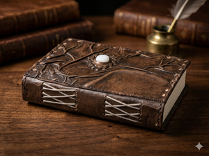 Custom Made Embossed Eye Leather Journal with a Hocus Pocus Theme Ideal for Resale Made Using Old Look Handmade <b>Papers</b> - Product Image 3