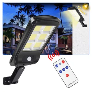 Lámpara de luz Led Solar para jardín, Patio, camino, Patio, decoración, impermeable, Sensor de movimiento de seguridad, 128 Cob