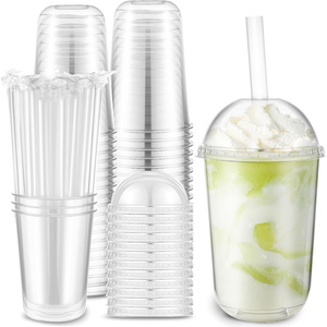 Gobelets à thé à bulles en plastique transparents personnalisés de 12 oz, 16 oz, 22 oz en PP, en forme de U, pour thé aux fruits, lait et boba, avec couvercles - Product Image 1