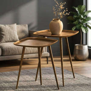 Juego de Mesas de Centro Modernas de Mediados de Siglo con Superficie de Madera para Sala de Estar, Actualización Instantánea - Product Image 5