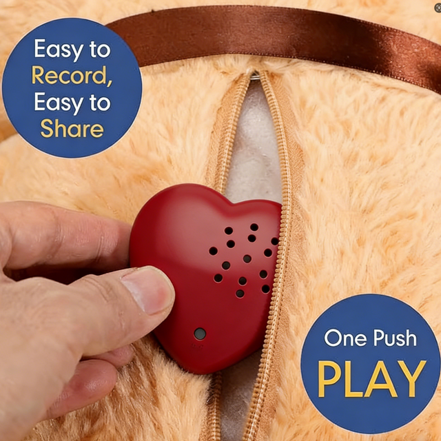 Heart Shape Programmable Voice Recorder for Stuffed Animals Squeeze Activated Sound Module with Push Button Control