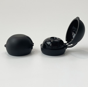 Black PP Plastic 20-410 24/410 <strong>Matte</strong> Smooth Skirt Hinged Flip Top Snap Cap Dispensing Bottle Cap - Product Image 2