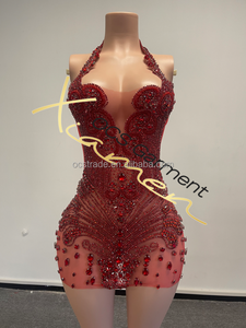 Ocstrade <span class=keywords><strong>Vestido</strong></span> Sperkly Rhinestone con cuentas apliques Panel <span class=keywords><strong>Vestido</strong></span> de lujo Sexy Mujeres Night Club Pink <span class=keywords><strong>Vestido</strong></span> de cumpleaños para mujeres - Product Image 5