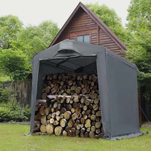 Tente de rangement extérieure Dandelion 7,4 x 6,2 avec évents, auvent de carport avec couverture imperméable, abri pour vélo, moto, gris - Product Image 2