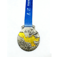 Medalla de Maratón de Calidad Premium, Chapada en Oro y Plata, con Logotipo Personalizado en Relieve 3D, para Premios de Torneos de Alto Nivel