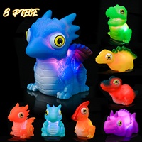 2021 Kids Dier Douche Zwembad Speelgoed Natuurlijke Rubber Light Up Dinosaurus Bad Speelgoed