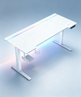 Bureau de jeu électrique réglable en hauteur avec lumières LED RGB et chargeur sans fil – Vente en gros