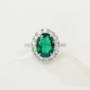 925 <b>Silver</b> Cultivated <b>Emerald</b> <b>Ring</b> <b>Silver</b> <b>Ring</b> Cultivated Gemstone <b>Ring</b> <b>Emerald</b> Gemstone RingLadies' <b>ring</b> Z - Product Image 1