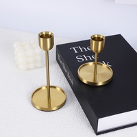 CHENLANG Bougeoir Minimaliste en Métal Doré Écologique Durable Résistant à la Chaleur Décoration d'Intérieur Table à Manger Noël Romantique
