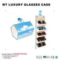 Étui rigide pour lunettes de soleil MT haut de gamme, personnalisé avec logo, 5 emplacements, pliable, rayé, forme irrégulière