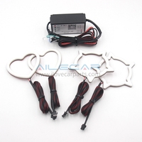 Anneau LED RGBW en forme de cœur avec effet de poursuite, feux de jour multicolores Angel Eyes et clignotant jaune pour la modification automobile
