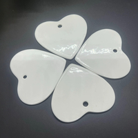 Ornements de Noël en céramique personnalisés, pendentifs à suspendre pour la décoration de l'arbre de Noël, formes de cœur, brillants, sublimation de haute qualité