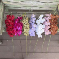 Fleurs d'orchidées Phalaenopsis artificielles en soie 3D, toucher réaliste, décoration pour la maison, salon, remise de diplôme, Pâques, vente en gros