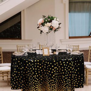 <b>Round</b> 84-Inch Plastic Striped Printed <b>Tablecloth</b>-Oilproof Waterproof Disposable Modern Design <b>for</b> Weddings & Parties - Product Image 3