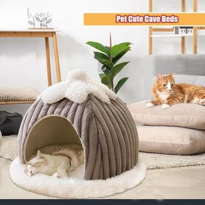 Kedi mağara yatak kapalı kediler için-kedi kubbe yatak makine yıkanabilir kayma dayanıklı alt, kabak kedi çadır yatak yatak, kedi yatak mağara - Product Image 2