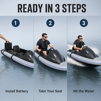 Bateau de pêche électrique haute vitesse 15kW de puissance de pointe, batterie lithium 72V 50AH, coque ABS, propulsion à jet pour divertissement aquatique en lac