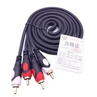 One Line Fengxu YX-1434 2'si 1 arada Lotus başlıklı 4 başlıklı ses kablosu kaliteli çift Lotus 2RCA AV kablosu