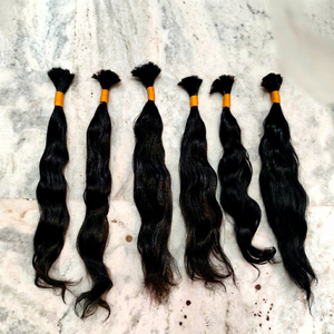 Cabello Humano Remy Natural Negro a Granel, 100% Virgen Indio, Doble Trama a Máquina, Apto para Todos los Colores, Empaque de 100g - Product Image 1