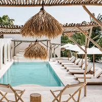 Chaises longues de loisirs en bois durables pour piscine extérieure plage jardin hôtel chaises longues pour meubles d'extérieur de jardin
