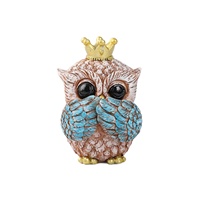 Ensemble d'ornements sculptés en résine, hiboux peints à la main, décoration pour la maison, le bureau, la bibliothèque
