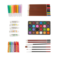 Vente flash : 145 pièces de jouets de dessin, ensemble de dessin pour enfants, boîte en aluminium, kit de dessin, stylo aquarelle, papeterie personnalisée