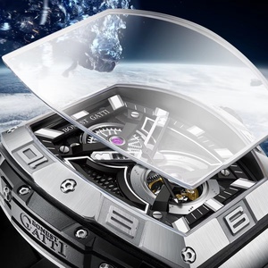 BG5701 Men Automatic <b>Watch</b> 42mm Tonneau <b>Mechanical</b> Wristwatch 50m Waterproof Sapphire Luminous Skeleton Dial - Product Image 4