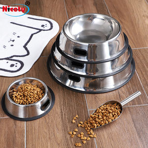 Tigela para Animais de Estimação em Aço Inoxidável Ecológica com Furo para Pegada, Antiderrapante, Vários Tamanhos, Tigela Moderna para Água para Gatos e Cães - Product Image 2
