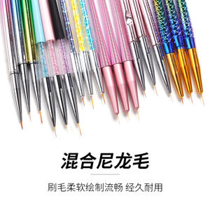 Juego de 3 pinceles delineadores de uñas con lentejuelas, mango de cola de pez de diamante, varilla roscada <span class=keywords><strong>para</strong></span> <span class=keywords><strong>dibujar</strong></span> Flores, revestimiento de uñas, pintura artística - Product Image 3