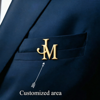 Boutons de manchette personnalisés en métal plaqué or brillant à faible MOQ, avec monogramme et initiale, pour hommes