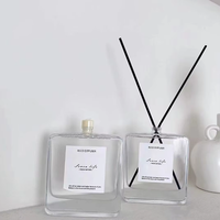 Bouteille diffuseur à roseaux en verre de 30 ml et 100 ml, vide, noire, à suspendre, pour voiture, pour huiles essentielles, avec bouchon – Vente en gros