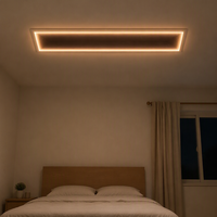 Plafonnier LED Moderne à Montage en Surface, Diffusion Standard Américaine 1x4FT, 5 Températures de Couleur + 3500K Double Mode, Puissance Sélectionnable 20/30/40W, Certifié ETL