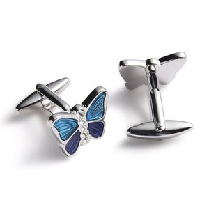 Gemelos de Alta Calidad con Diseño de Mariposa en Color Azul Oscuro para Traje de Hombre, Regalo Festivo - Product Image 6