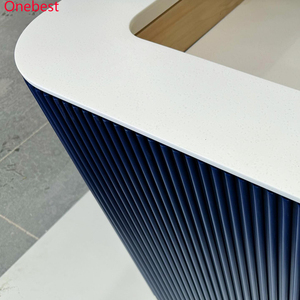 Màu xanh đậm bàn tiếp tân thiết kế nội thất đương đại bespoke <span class=keywords><strong>corian</strong></span> bề mặt rắn Salon Spa truy cập - Product Image 4