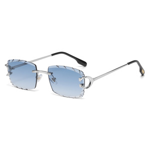 Lunettes de soleil SPUKA 7068 sans monture, coupe diamant, monture métallique 2026, verres dégradés, protection UV400, logo personnalisé, Lunettes Gafas - Product Image 4