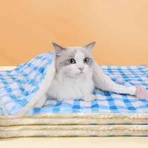 冬季狗毯超柔软舒适宠物猫毯狗格子垫