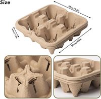 Plateau porte-gobelets jetable en papier kraft écologique pour 2 ou 4 gobelets, personnalisable avec logo imprimé, pour restaurants et cafés (vente en gros)