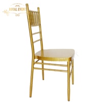 Chaise Chiavari empilable en métal doré à prix de gros pour mariages, hôtels, restaurants et événements festifs