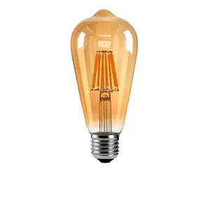 Großhandel verschiedene farbe birne-Shine time 110V 220V Edison Glühbirne ST64 LED Filament 4W/6W/8W Dimmbare warm weiße dekorative Glühbirne