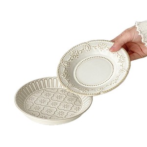 Ensemble d'assiettes en céramique rétro françaises, assiettes à dessert en relief haut de gamme, assiettes pour la cuisine occidentale, pour mariage, hôtel, restaurant - Product Image 5