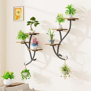 Jardinières murales pour plantes d'intérieur, <span class=keywords><strong>support</strong></span> mural à 3 niveaux pour plantes suspendues, étagères pour plantes de fenêtre intérieures pour le salon - Product Image 1