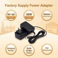 Chargeur mural compact MEIQI 9V 4A AC/DC avec câble de 1,2 m pour éclairages LED et produits électroniques