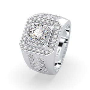 Haute Qualité Hommes 925 Argent Cubique Zircone Anneau Style Classique Rhodium Placage Direct Usine En Gros Vietnam Fabricant - Product Image 1