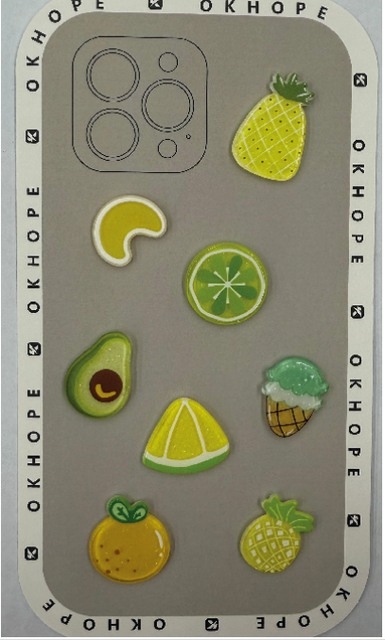 OK HOPE Cute 3D Resin Phone Sticker Set Removable Decor Stickers for Phone Case DIY Crafts China