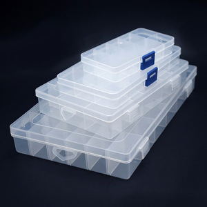 Adjustable 10/15/24 Compartment Case Display Organizer Container Plastic Storage Box Practical Jewelry Earring Bead Screw Holder