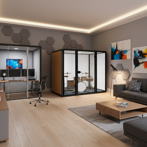 Cabina Acústica Moderna y Ecológica, Diseño Modular y Móvil, Puerta de Cierre <span class=keywords><strong>Suave</strong></span>, Insonorizada, <span class=keywords><strong>para</strong></span> Reuniones, Instrumentos Musicales y Descanso - Product Image 2