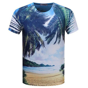 Camiseta de Hombre Personalizada de Verano, Poliéster Transpirable, Impresión Digital 3D por Sublimación, Estilo Tropical, Playa, Vacaciones, Moda Casual - Product Image 2