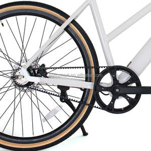 Vélo de ville USA Warehouse 250W Motor Road Bike <span class=keywords><strong>Vanmoof</strong></span> Style 700C Carbon Belt Step Thru Single Speed Hydraulic Disc Brakes - Product Image 3